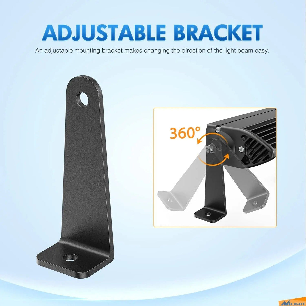 Mounting Accessory Universal Side-Mounted Adjustable Different Height Brackets (Pair)