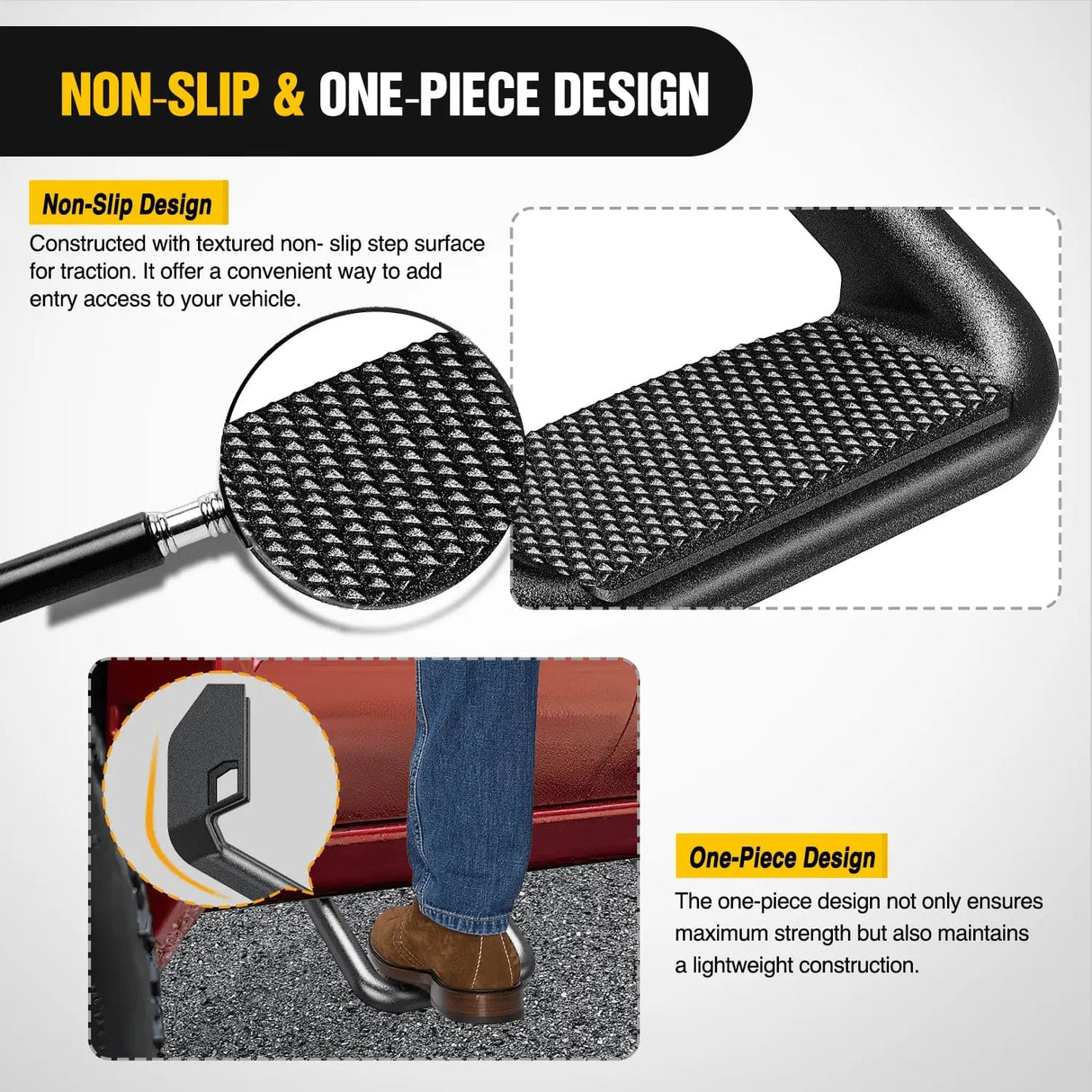 Running Board Universal Side Step Slip-Proof Aluminum Nerf Bars For Chevy Ford Toyota GMC Dodge RAM Truck 2PCS