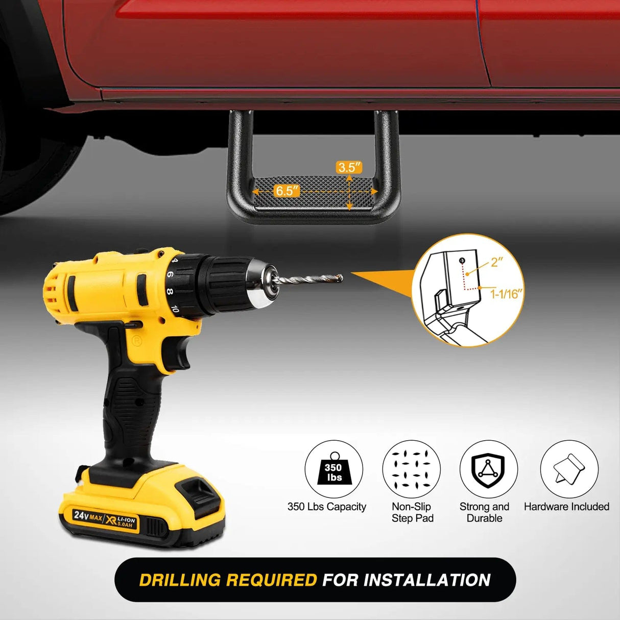 Running Board Universal Side Step Slip-Proof Aluminum Nerf Bars For Chevy Ford Toyota GMC Dodge RAM Truck 2PCS