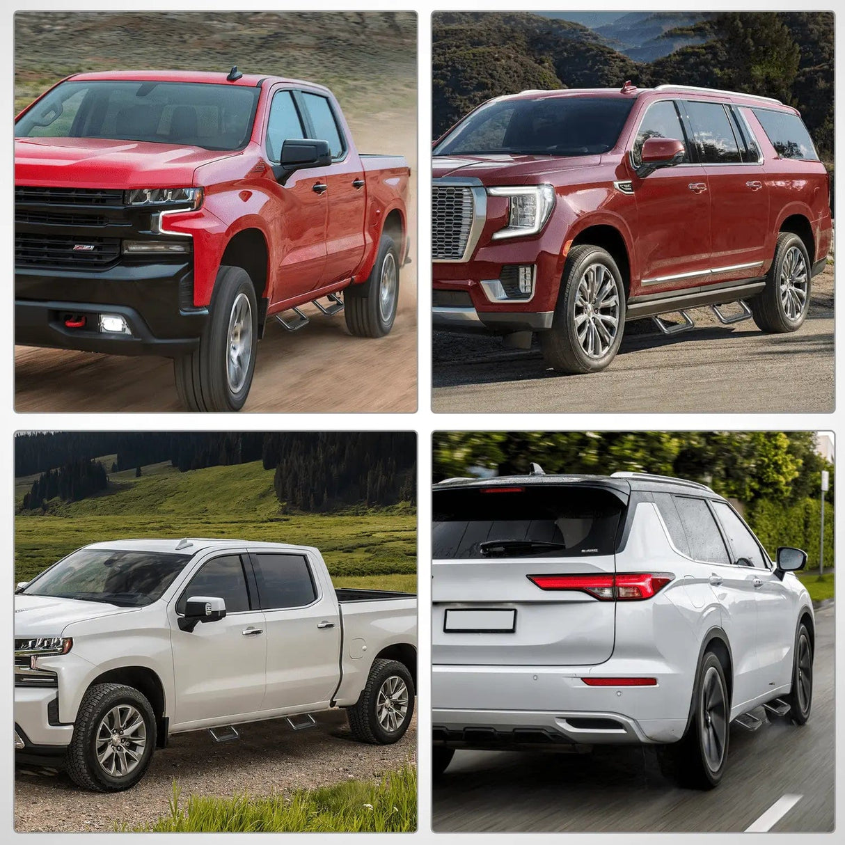 Running Board Universal Side Step Slip-Proof Aluminum Nerf Bars For Chevy Ford Toyota GMC Dodge RAM Truck 2PCS