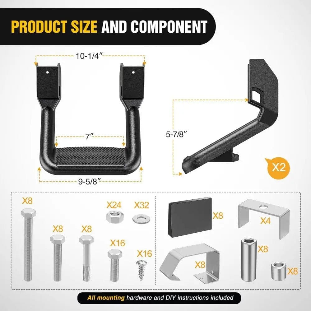 Running Board Universal Side Step Slip-Proof Aluminum Nerf Bars For Chevy Ford Toyota GMC Dodge RAM Truck 4PCS