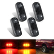 Side Marker Clearance Lights 4 PCS 3 LED Red Amber Wheel Fender Side Marker Lights Smoked Lens Light Compatible With 2003-2009 Dodge Ram 1500 2500 3500 Super Duty
