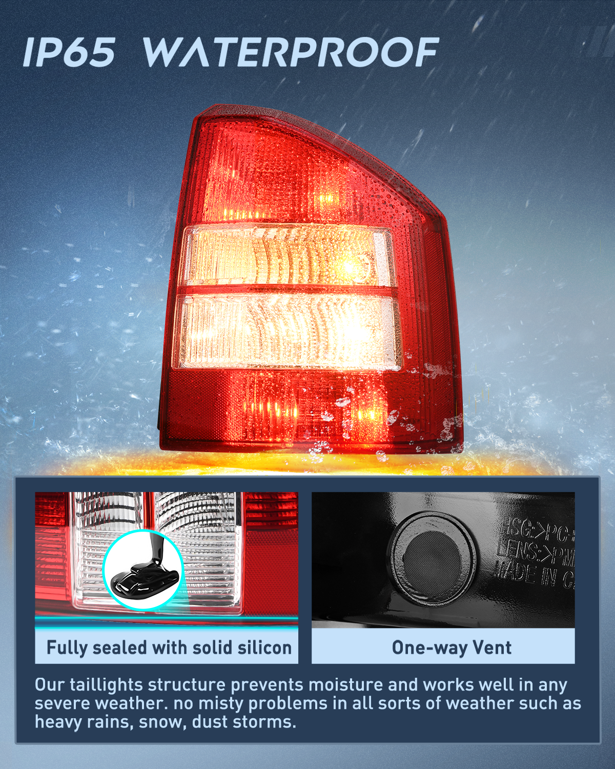 Nilight Taillight Assembly Compatible with 2007 2008 2009 2010 Jeep Compass Tail Light OE Style Rear Lamp Replacement Passenger Side