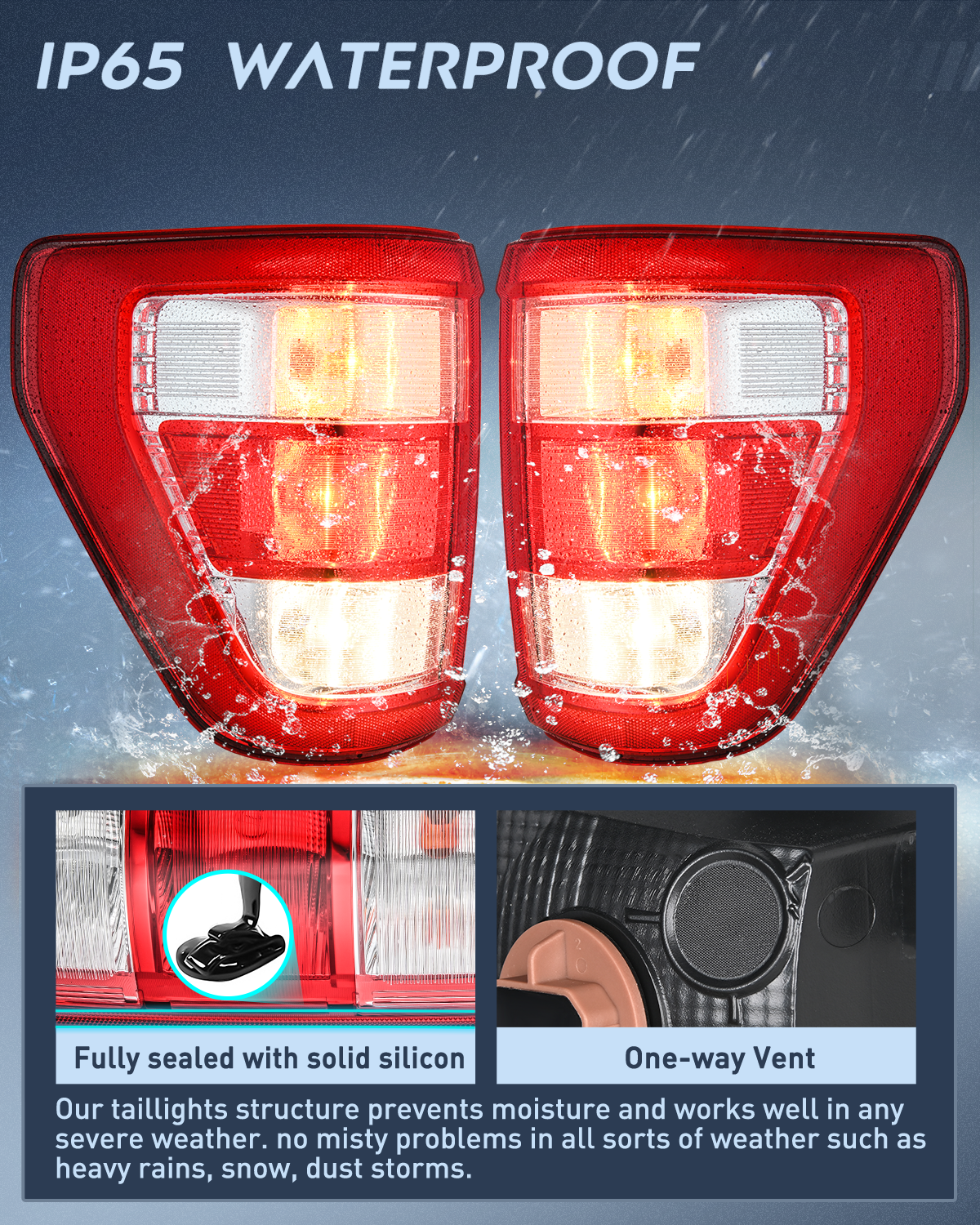 Nilight Taillight Assembly Compatible with 2021 2022 2023 Ford F150 XL Non Blind Spot Tail Light Model Rear Lamp Replacement OE Style halogen bulbs Driver and Passenger Side