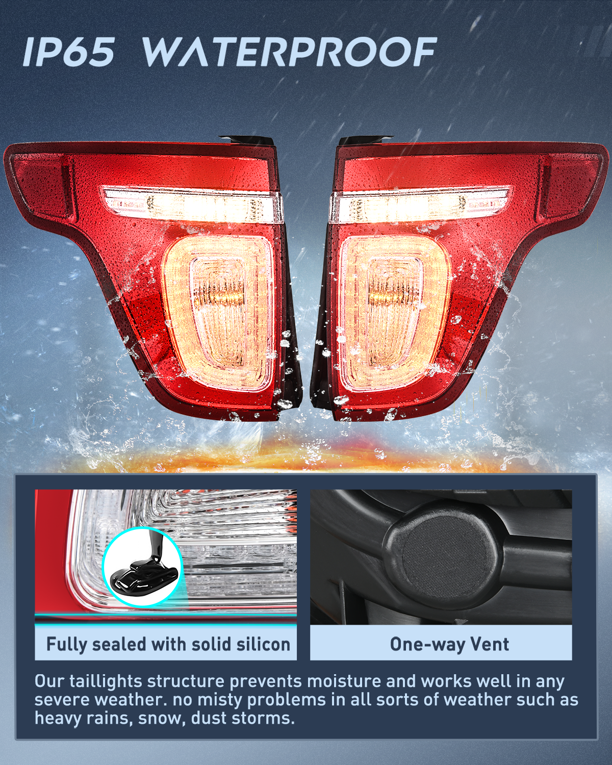 Nilight Taillight Assembly Compatible with 2011 2012 2013 2014 2015 Ford Explorer Rear Lamp Replacement OE Style with LED and halogen bulbs Driver Side and Passenger Side