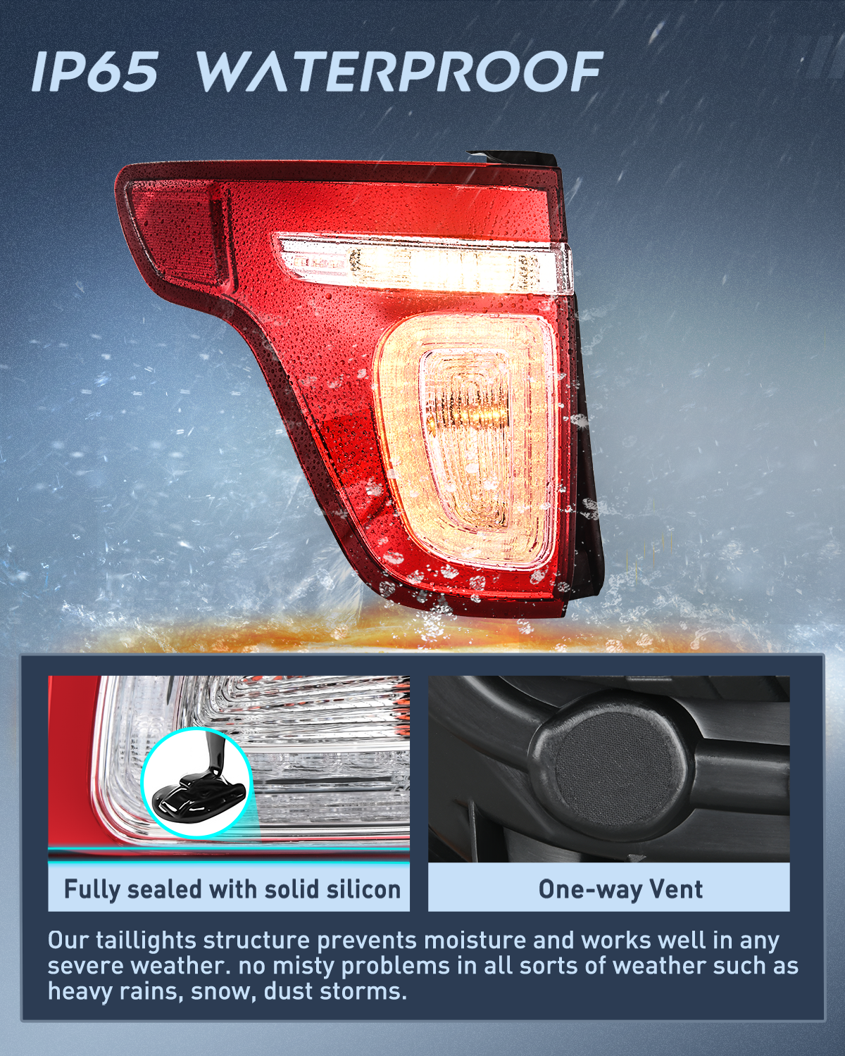 Nilight Taillight Assembly Compatible with 2011 2012 2013 2014 2015 Ford Explorer Rear Lamp Replacement OE Style LED and halogen bulbs Driver Side