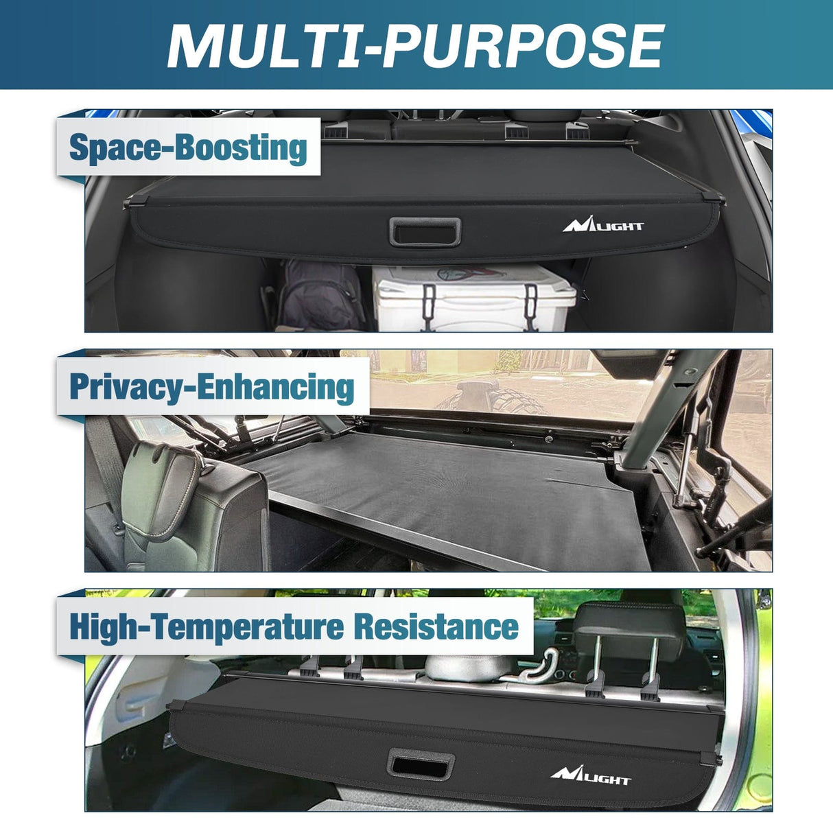 Trunk Cargo Cover Trunk Cargo Cover for Nissan Kicks 2018 2019 2020 2021 2022 2023 2024, Retractable Security Shade Rear Cargo Cover, with Trunk Storage Net