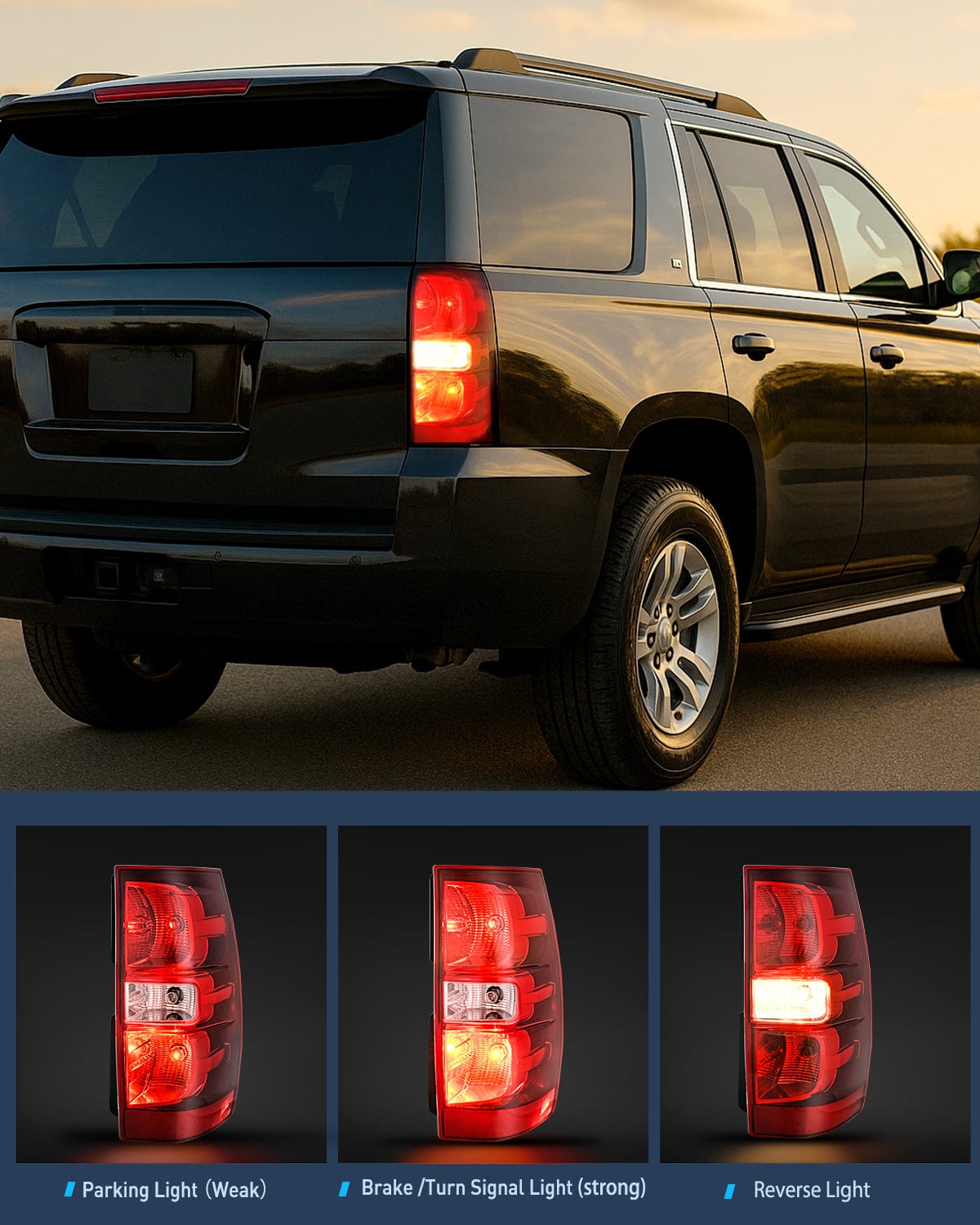 Taillight Assembly Taillight Assembly Compatible With 2007 2008 2009 2010 2011 2012 2013 2014 Chevy Chevrolet Tahoe Suburban Tail Lights Rear Lamps Replacement Passenger Side Red