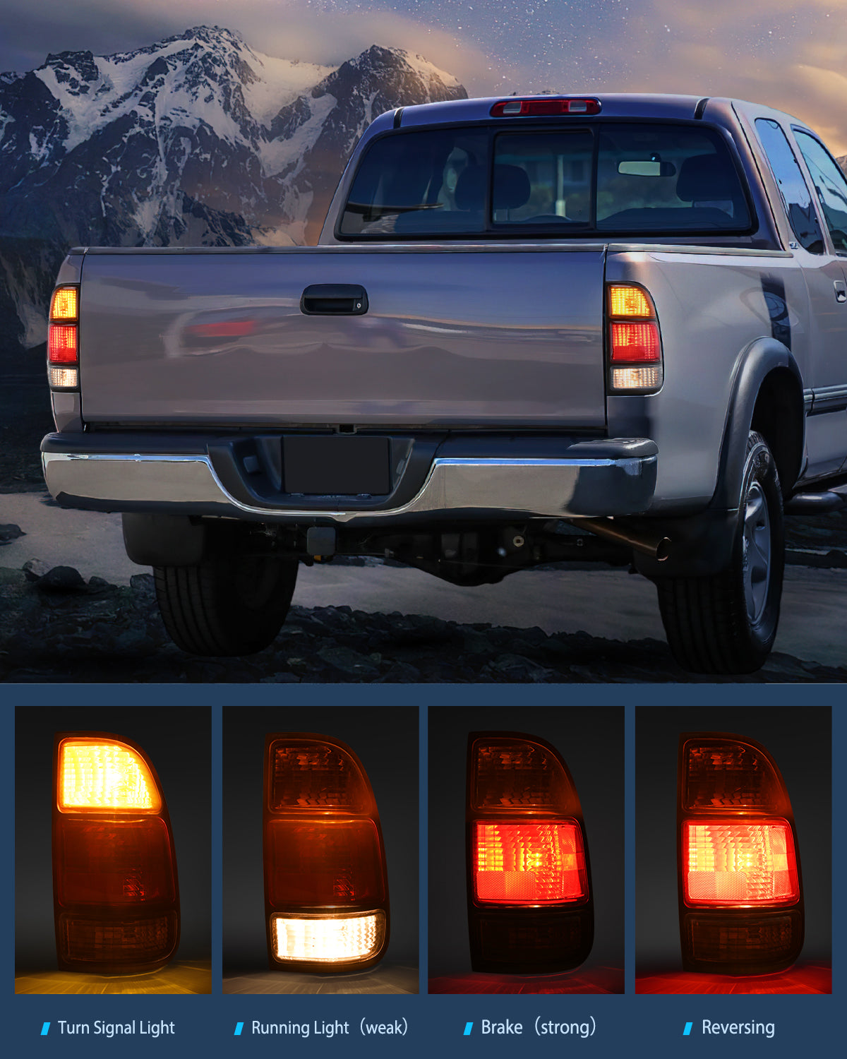 Taillight Assembly Compatible with 2000 2001 2002 2003 2004 2005 2006 Toyota Tundra Tail Light OE Style Rear Lamp Replacement Right Passenger Side