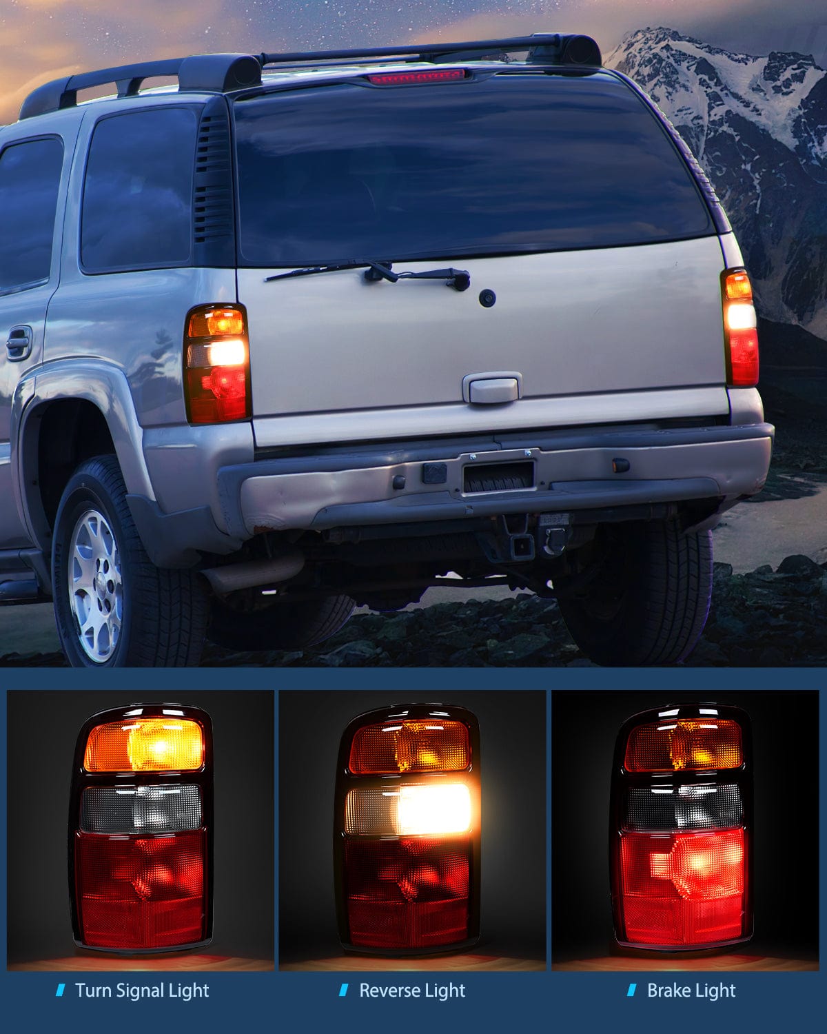Taillight Assembly Taillight Assembly Compatible with 2000 2001 2002 2003 2004 2005 2006 Chevy Tahoe Suburban GMC Yukon Tail Light OE Style Rear Lamp Replacement Driver and Passenger Side