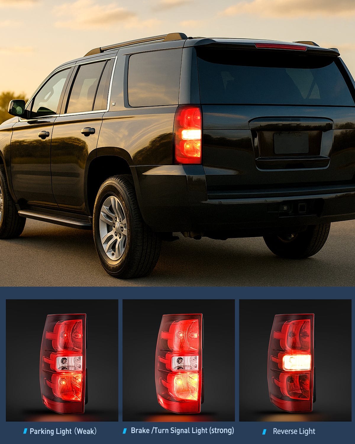 Taillight Assembly Taillight Assembly Compatible With 2007 2008 2009 2010 2011 2012 2013 2014 Chevy Chevrolet Tahoe Suburban Tail Lights Rear Lamps Replacement Driver Side Red