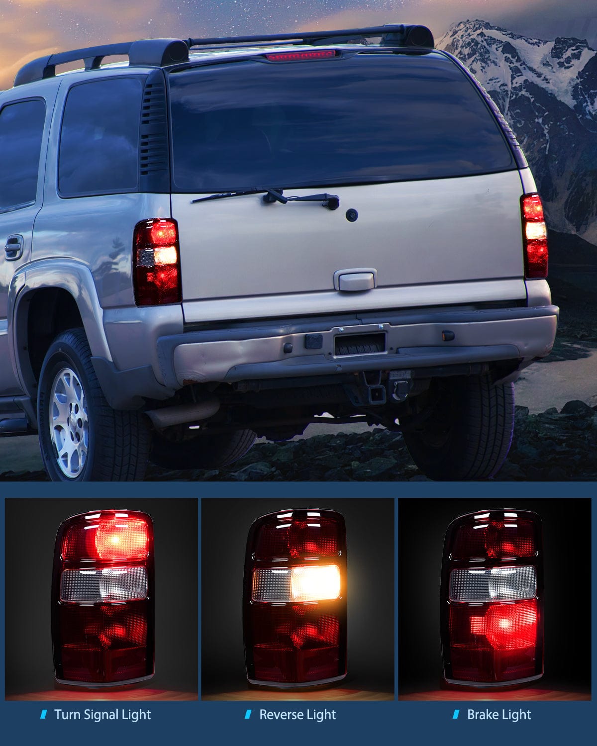 Taillight Assembly Taillight Assembly Compatible with 2000 2001 2002 2003 2004 2005 2006 Chevy Tahoe Suburban GMC Yukon Tail Light OE Style Rear Lamp Replacement Driver and Passenger Side