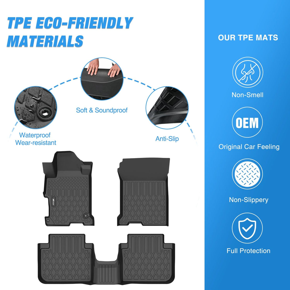 Floor Mat TPE Floor Mats for Honda Accord Sedans 2013 2014 2015 2016 2017