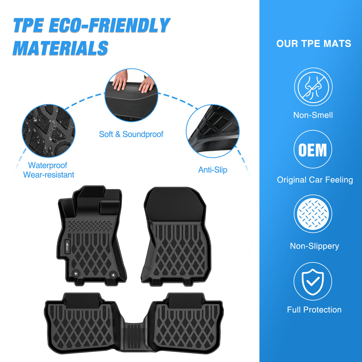 Nilight TPE Floor Mats for Subaru Outback Legacy 2010 2011 2012 2013 2014 All Weather Custom Fit Heavy Duty Floor Liners