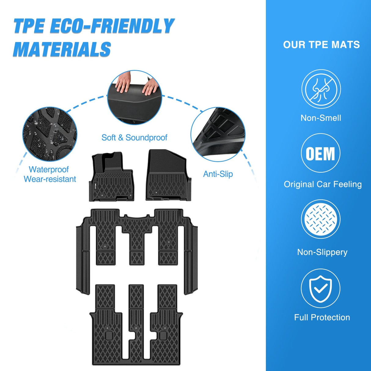 Floor Mat 2025 2026 Kia Carnival Hybrid 8 Seat TPE Floor Mats