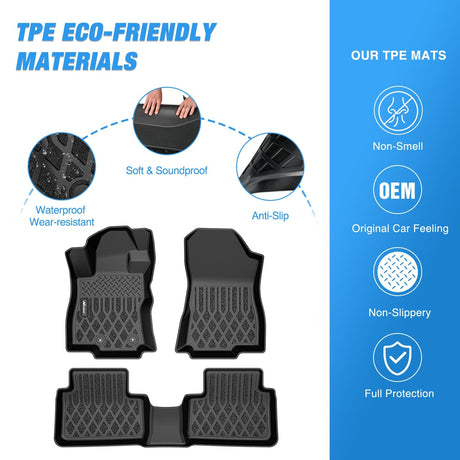 Floor Mat TPE Floor Mats for Subaru Forester 2025 2026 (Not for Hybrid & Wilderness) All Weather Custom Fit Heavy Duty Floor Liners