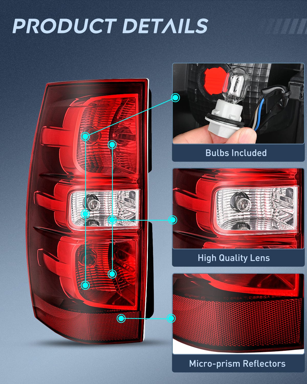 Taillight Assembly Taillight Assembly Compatible With 2007 2008 2009 2010 2011 2012 2013 2014 Chevy Chevrolet Tahoe Suburban Tail Lights Rear Lamps Replacement Driver Side Red