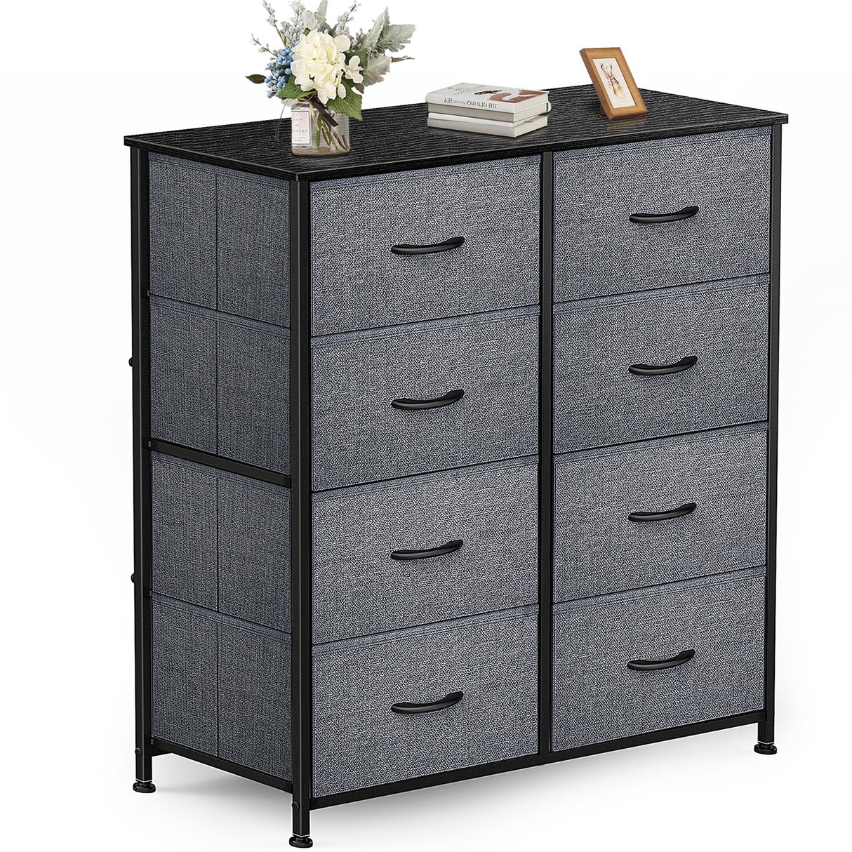 Dressers Dresser for Bedroom Storage Tower with 8 Drawers Fabric Bins Sturdy Metal Frame