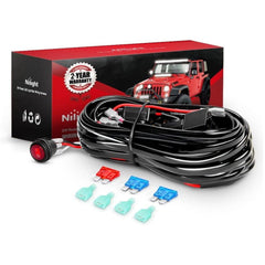 16AWG Wire Harness 12FT Kit 2 Leads W/ 12V 3Pin Switch | 3 Fuses | 4 Spade Connectors