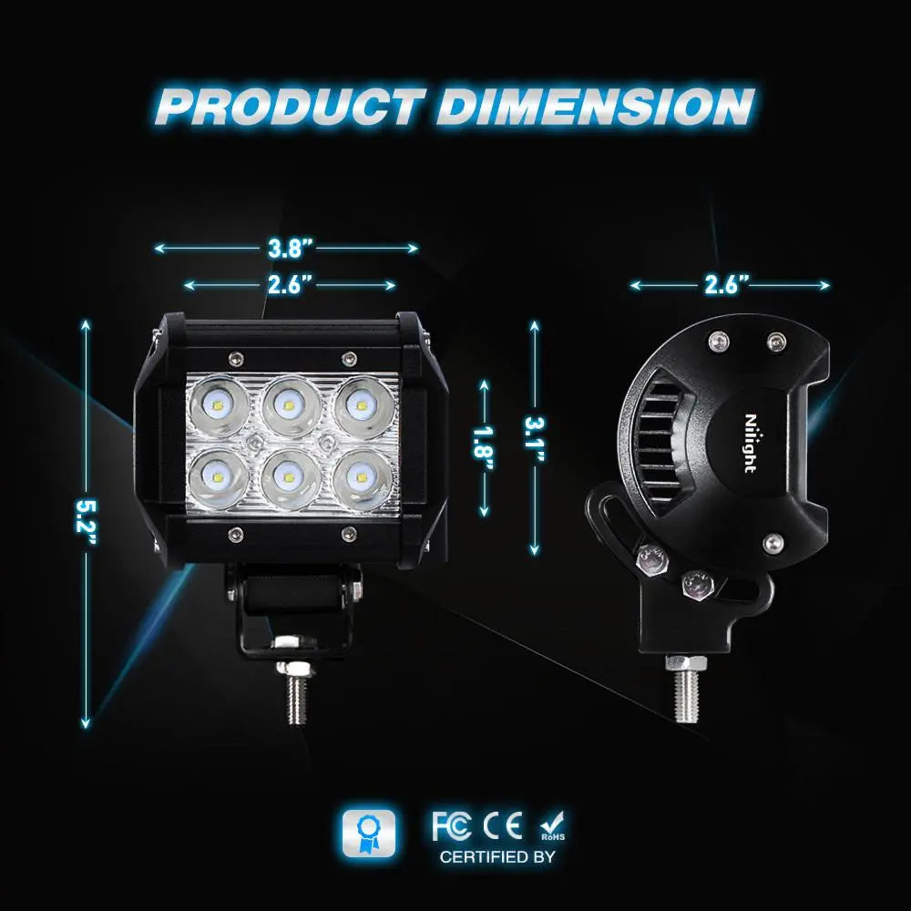 Product Dimension Of Nilight LED Light