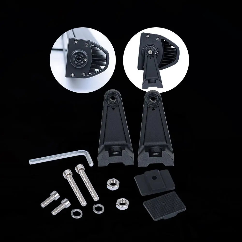 Nilight Universal Work LED Light Bar Side Mounting Bracket Double Row w/Rubber Pad