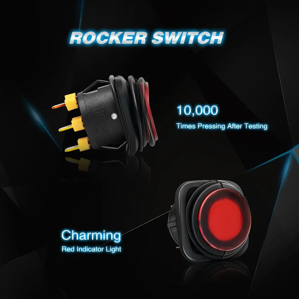 Nilight 12V Lighted On Off Rocker Switch