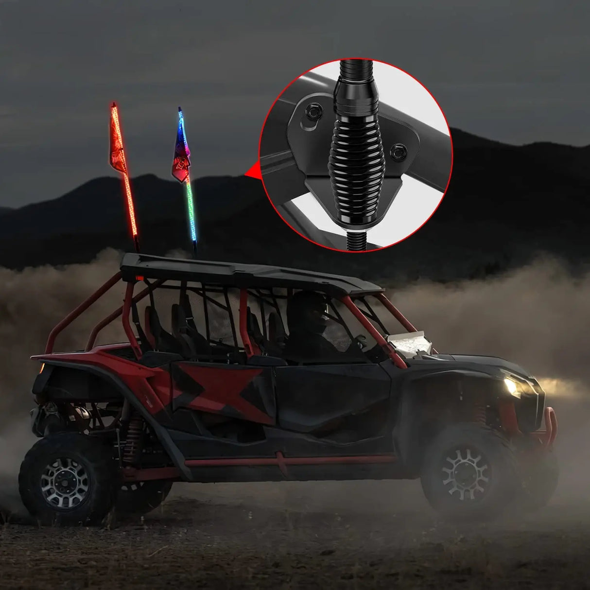 Heavy Duty Barrel Spring Mounting Base for Whip Light Nilight