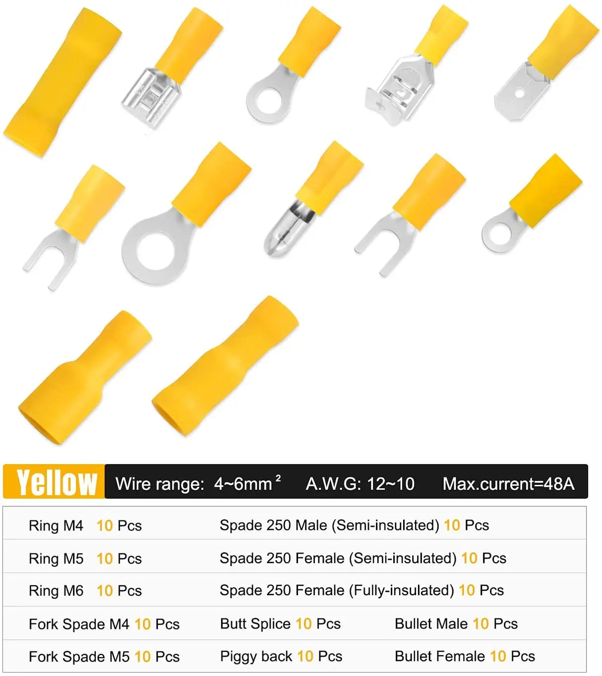 Nilight 540 PCS Electrical Connectors, Insulated Wire Terminals,Wire Connectors Spade Bullet Ring Connector Solderless Crimp Terminals Kit with 12 Size Assortment Terminal Set,2 Years Warranty