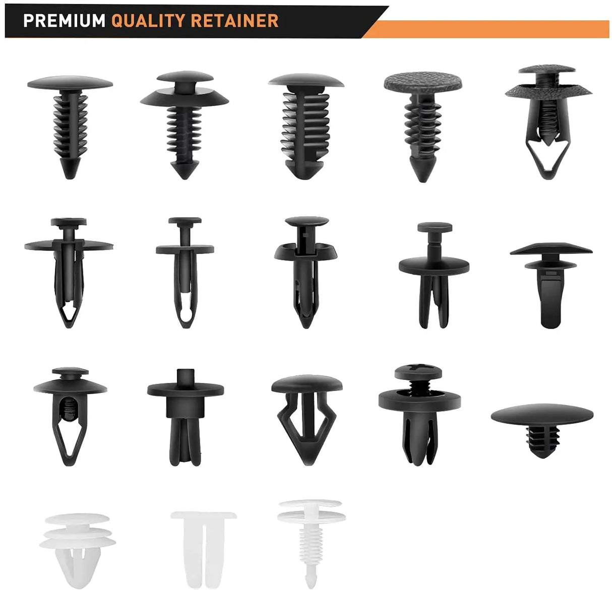 Nilight 415Pcs Bumper Car Retainer Clips & Plastic Kit-19 Most Popular Sizes Auto Push Pin Rivets Set -Door Trim Panel Clips Compatible with GM Ford Toyota Honda Chrysler