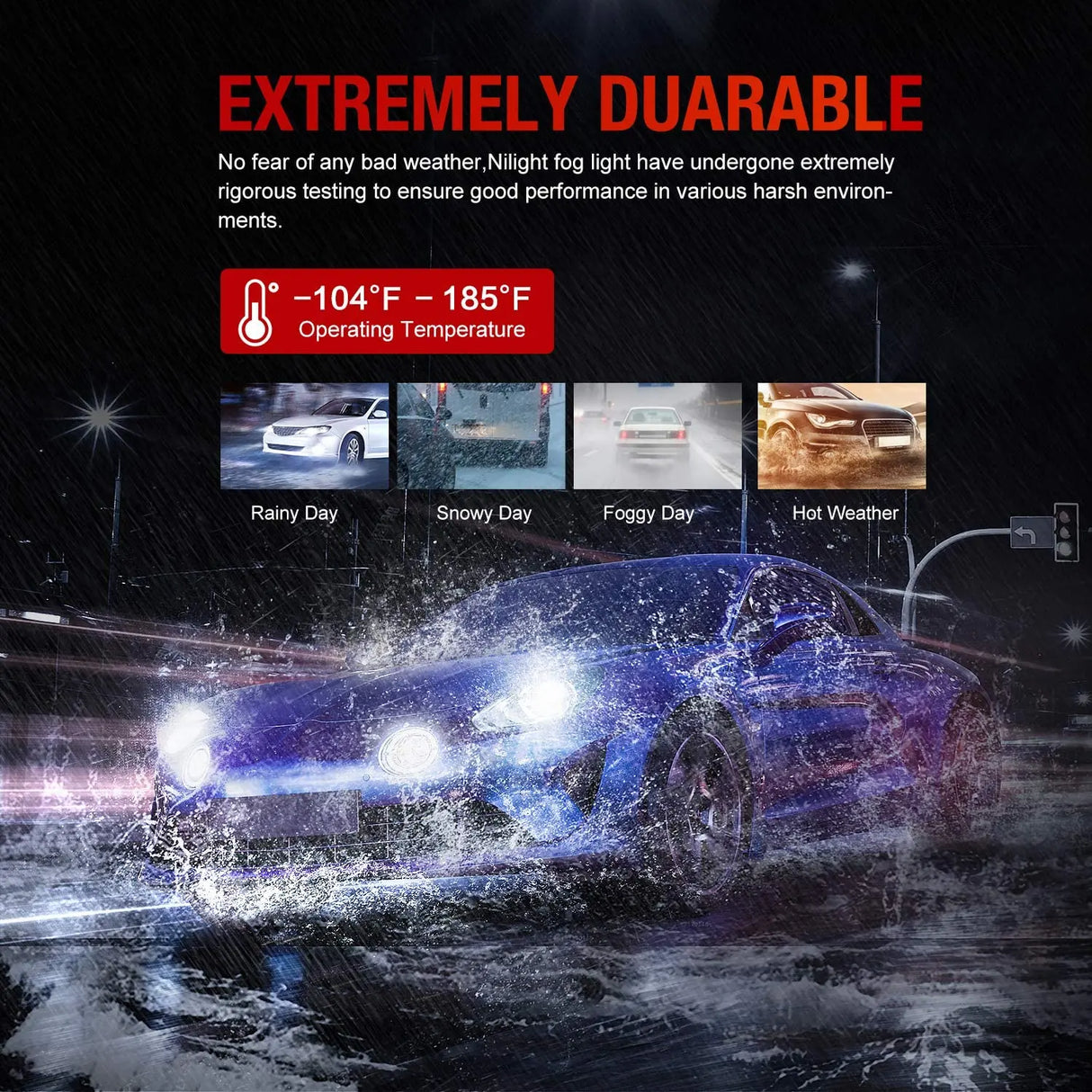 Nilight LED Headlight Bulbs With Waterproof Rate:IP67