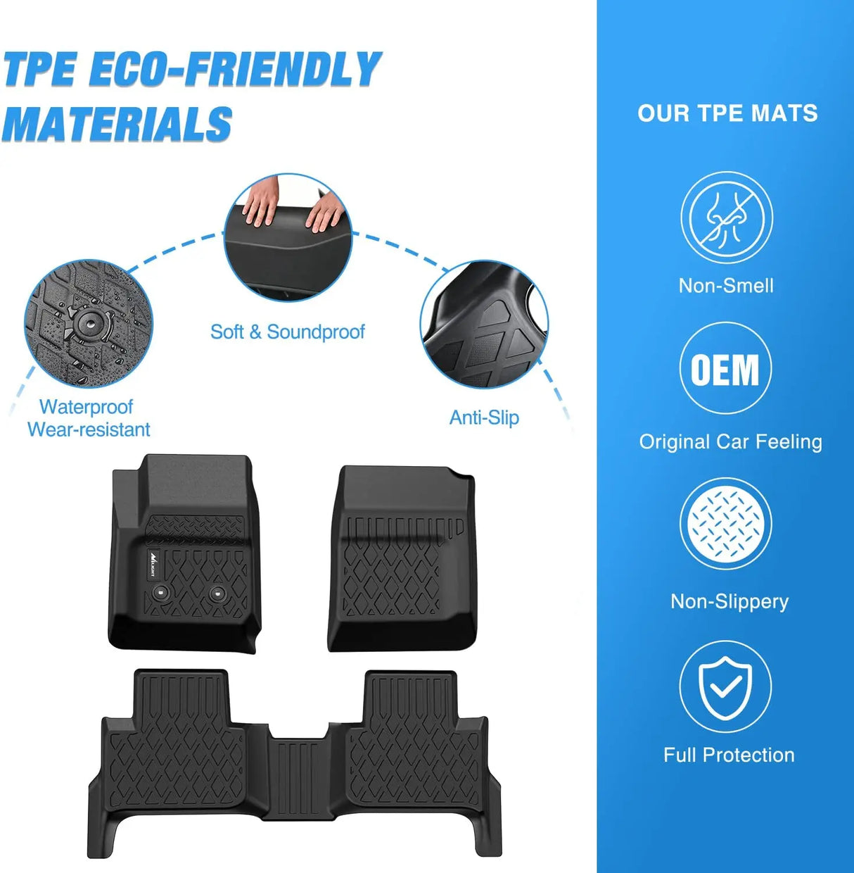 Floor Mat Nilight TPE Floor Mats for Chevy Colorado Crew Cab/GMC Canyon Crew Cab 2015 2016 2017 2018 2019 2020 2021 2022, All Weather Custom Fit Heavy Duty Floor Liners