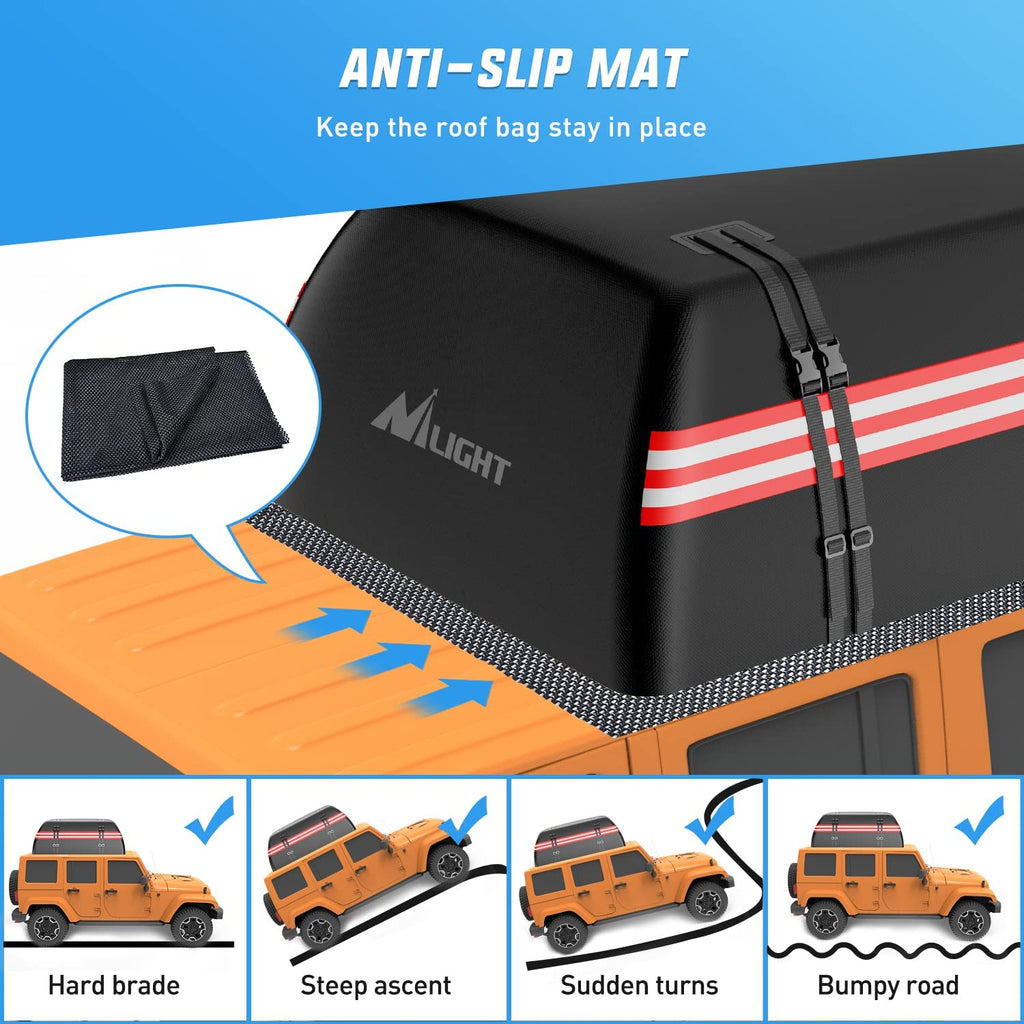 Buy Chekido Car Roof Cargo Bag Waterproof with Anti-Slip Mat 15 Cubic  Luggage Carrier Box for Car Roof Storage Bag for Travel Fits All Cars with  Zipper Online at Best Prices in