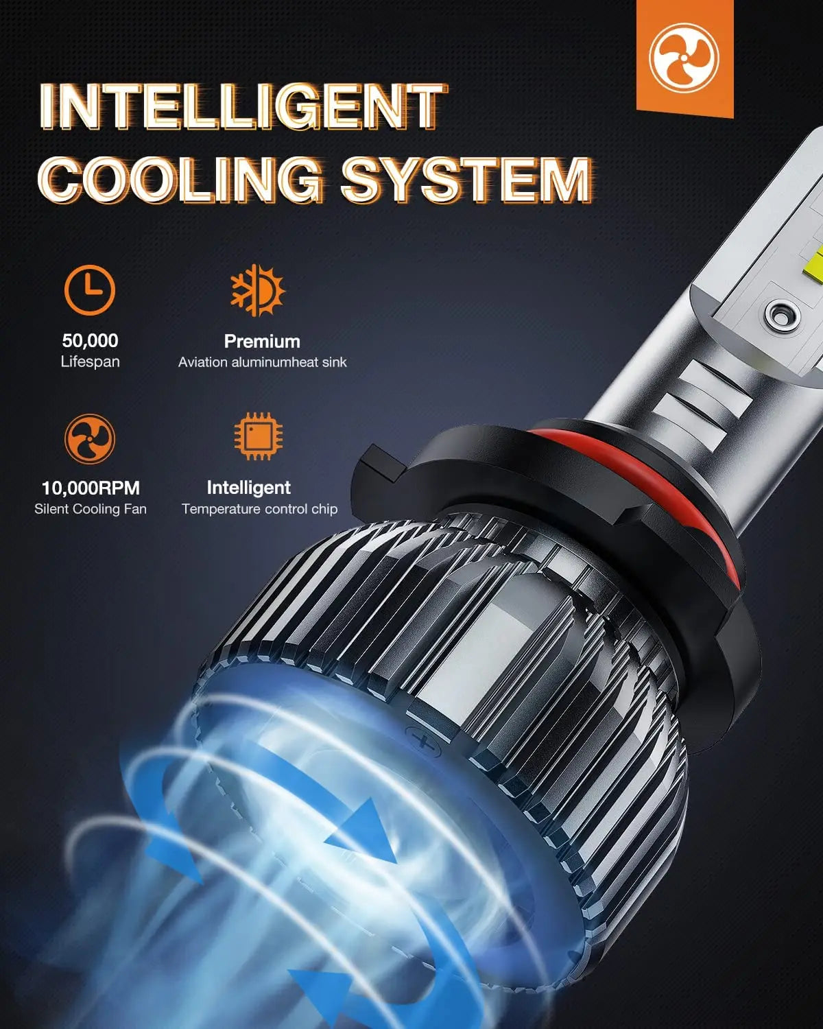 LED Headlight Nilight 9005/HB3 H11/H9/H8 LED Headlight Bulbs, High and Low Beam LED Headlights Combo, 6000K Cool White IP67, Plug and Play, 4-Pack