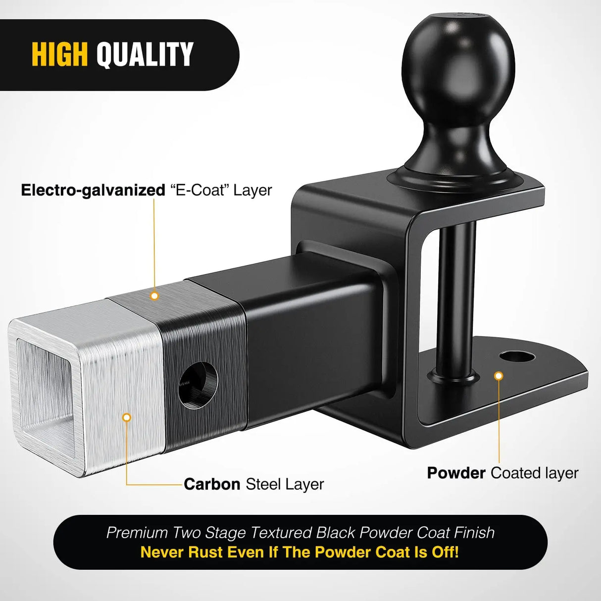 Trailer Hitch Nilight 3 in 1 ATV UTV Multi Hitch Mount with 2 inch Ball Hitch Rated 2000 LBS Fits 2 Inch Receiver Winch Strap Loop Rated 5000 LBS, 2 Years Warranty