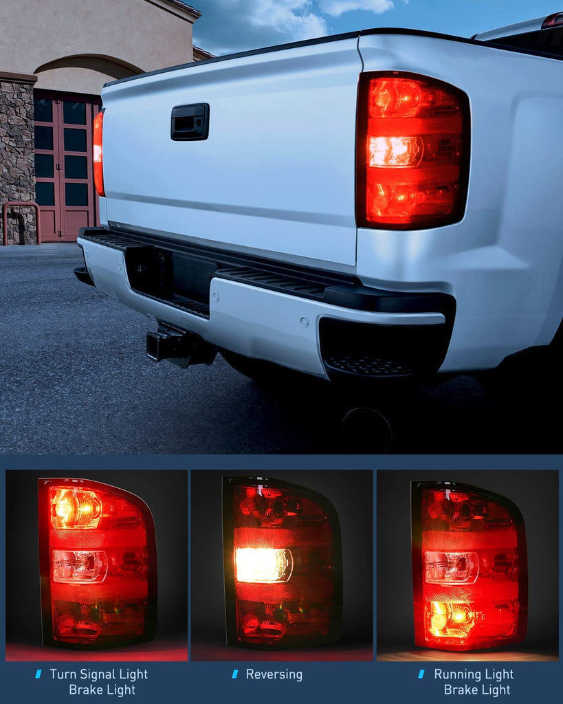 2007-2014 Chevy Silverado 1500 2500HD 3500HD 2007-2013 GMC Sierra 3500HD  Taillight Assembly Rear Lamp w/Bulbs and Harness Passenger Side