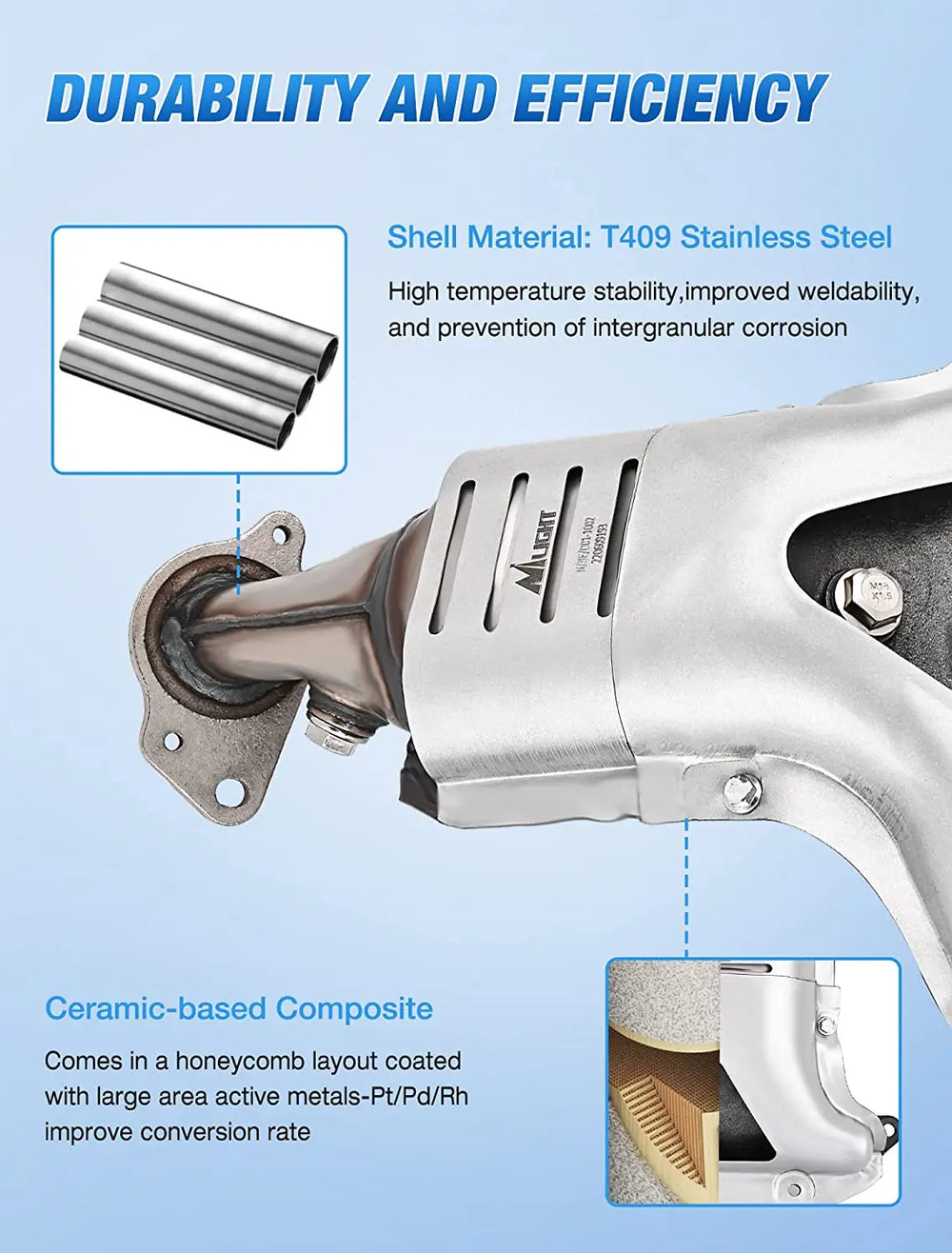 Catalytic Converter Nilight Catalytic Converter for Honda Civic 1.7L L4 2001 2002 2003 2004 2005,Custom Fit Cat (EPA Standard)