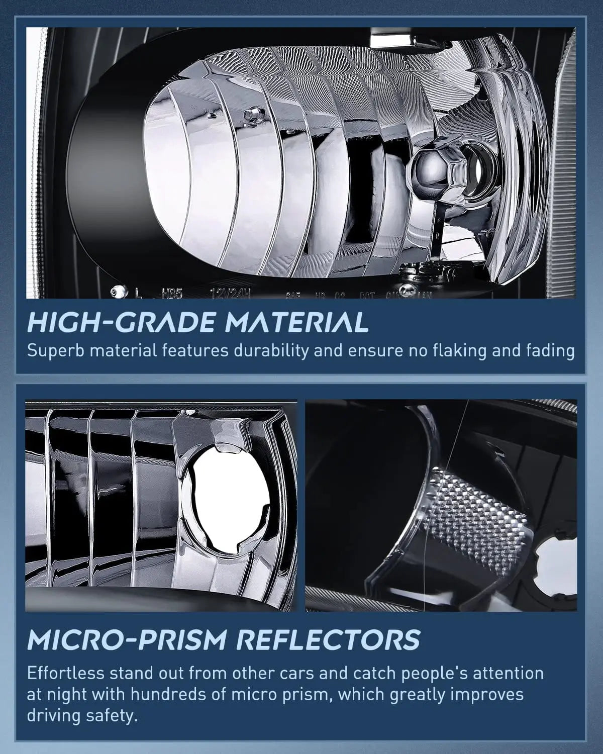 Nilight Headlight Assembly 1999 2000 2001 2002 2003 2004 F250 F350 F450 F550 Super Duty Black Housing Clear Corner Clear Lens,4 Pack,Headlights Assembly Replacement