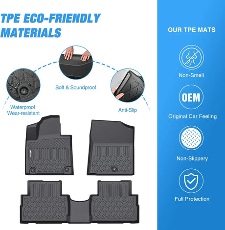 2021-2024 Hyundai Santa Fe Non-Hybrid TPE Floor Mats Nilight