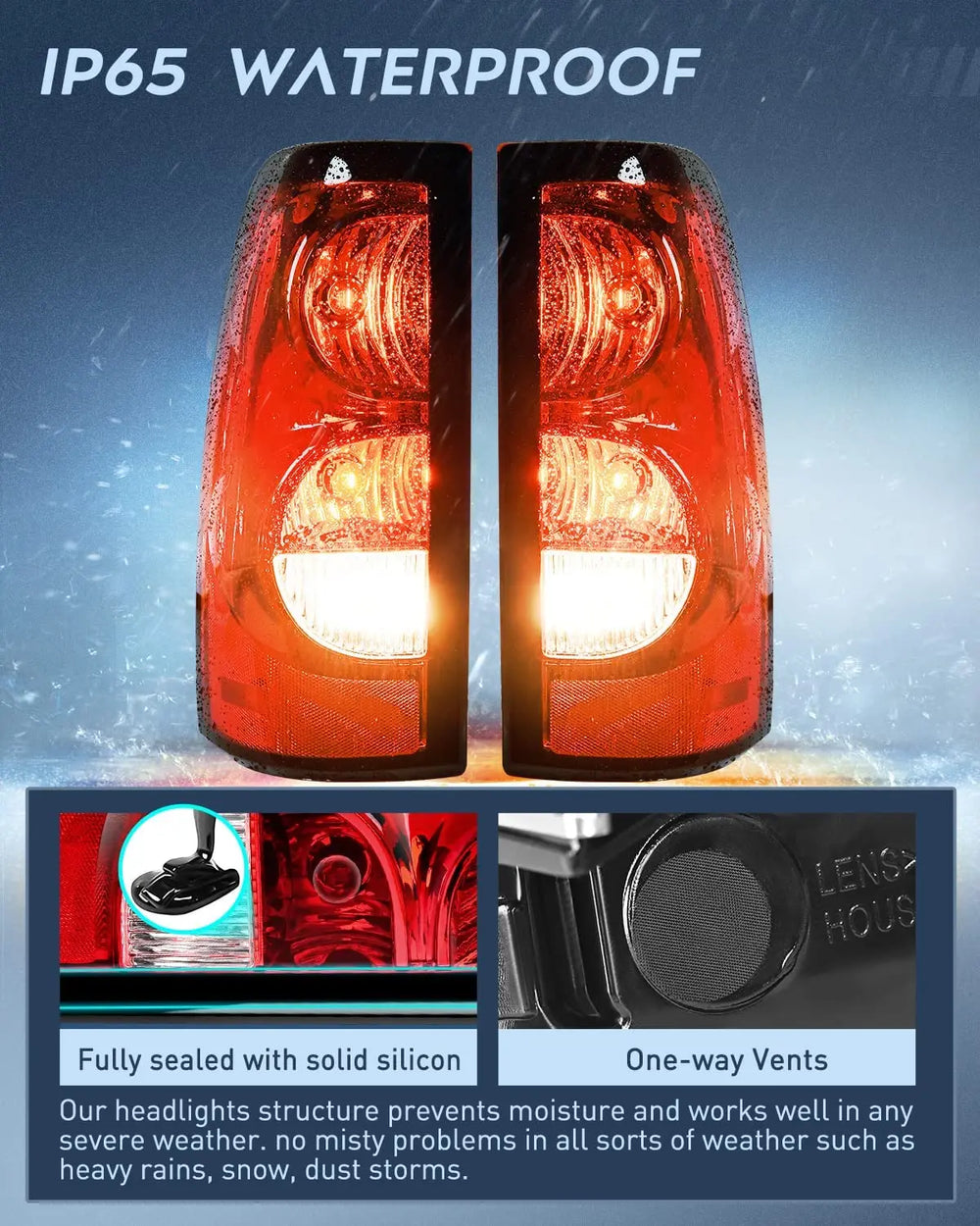 Trailer Light Nilight Taillight Assembly for 2003 2004 2005 2006 Chevy Silverado 1500 1500HD 2500 2500HD 3500 2007 Chevy Silverado 1500 2500 3500 Classic OE Style Taillight Rear Lamp w/Bulb Harness, 2 Year Warranty