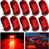 Trailer Light Nilight 2.5Inch Oval Side Marker Light 10PCS Red 2 Diode LED Clearance Light Trailer Fender Light Waterproof Surface Mounted for 10-30V Truck Camper Boat Lorry, 2 Years Warranty