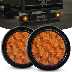 4 Inch Amber Round 12Leds Tail Light (Pair)
