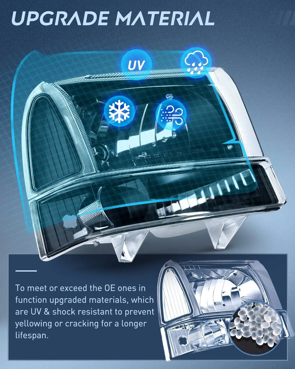 Nilight Headlight Assembly 1999 2000 2001 2002 2003 2004 F250 F350 F450 F550 Super Duty Black Housing Clear Corner Clear Lens,4 Pack,Headlights Assembly Replacement