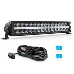 16 Inch 120W 12400LM Anti-Glare Spot Flood DRL LED Light Bar Kit | 16AWG Wire DT Switch