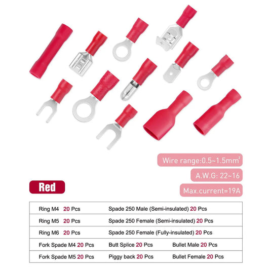 Product Specification Of Nilight 540 PCS Electrical wire terminal crimp connectors 