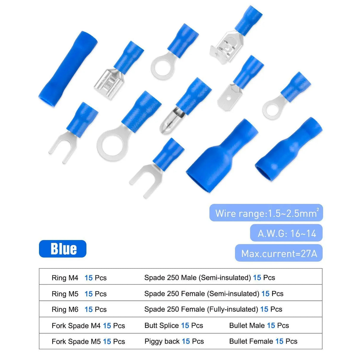 Specification Of Electrical wire terminal crimp connectors