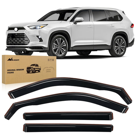 Nilight in Channel Window Deflectors for Toyota Highlander 2020 2021 2022 2023 2024 2025 Vent Window Visors, Rain Guards-4PCS