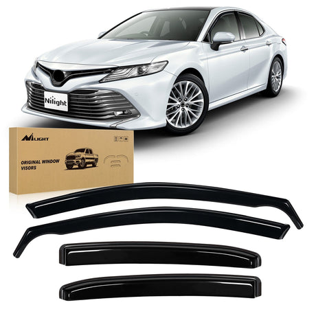 Nilight in Channel Window Rain Guards for Toyota Camry 2018 2019 2020 2021 2022 2023 2024 Vent Window Visors, Window Deflectors-4PCS