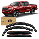 Rain Guards Rain Guards for Tacoma 2005 2006 2007 2008 2009 2010 2011 2012 2013 2014 2015 Double Cab Original Window Deflectors, Vent Window Visors-4PCS