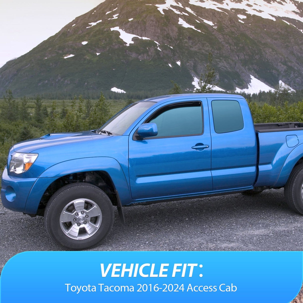 Nilight in Channel Window Deflectors for Toyota Tacoma Access Cab/Tacoma Double Cab 2016 2017 2018 2019 2020 2021 2022 2023 2024 Vent Window Visors, Rain Guards-2PCS