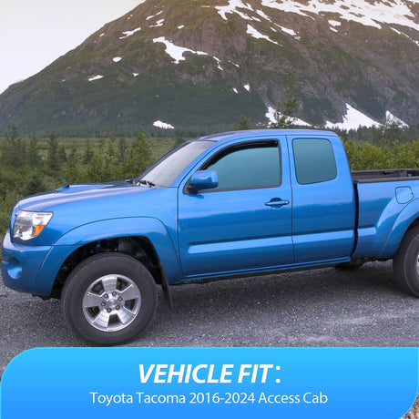 Nilight in Channel Window Deflectors for Toyota Tacoma Access Cab/Tacoma Double Cab 2016 2017 2018 2019 2020 2021 2022 2023 2024 Vent Window Visors, Rain Guards-2PCS